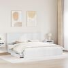 vidaXL Lit de Rangement Blanc 200 x 200 cm Bois d'ing&eacute;nierie