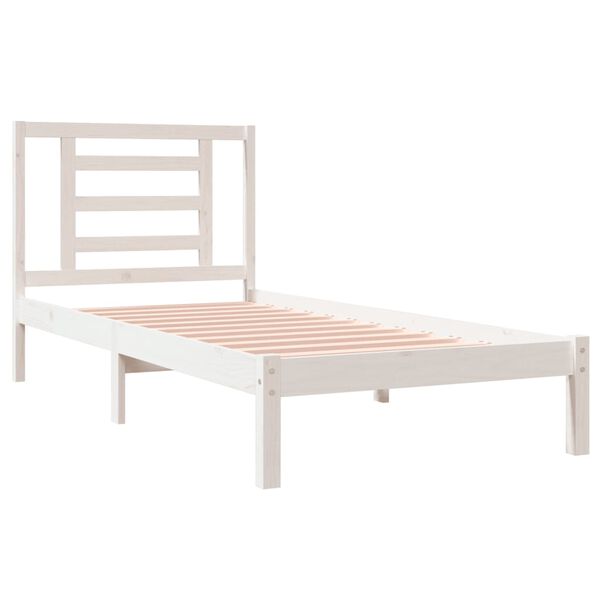 vidaXL Cadre de lit sans matelas blanc 90x190 cm bois de pin massif