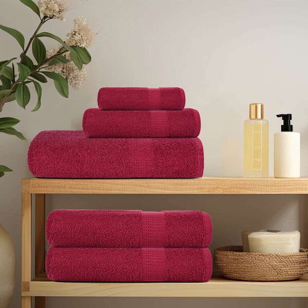 vidaXL Serviettes de sauna FROGN 4 pcs bordeaux 80x200cm 360 g/m&sup2;