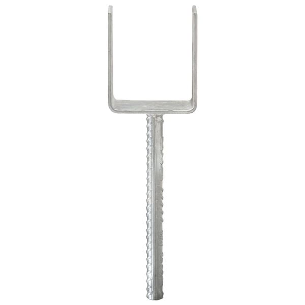 vidaXL Piquets de cl&ocirc;ture 6 pcs Argent&eacute; 10x6x30 cm Acier galvanis&eacute;