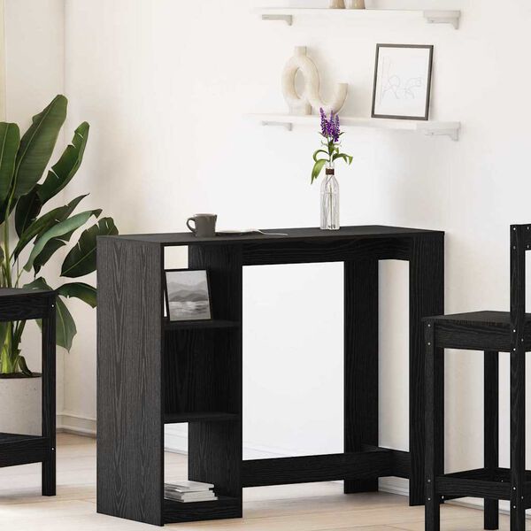 vidaXL Table de bar Chêne noir 124 x 46 x 103.5 cm Bois d'ingénierie