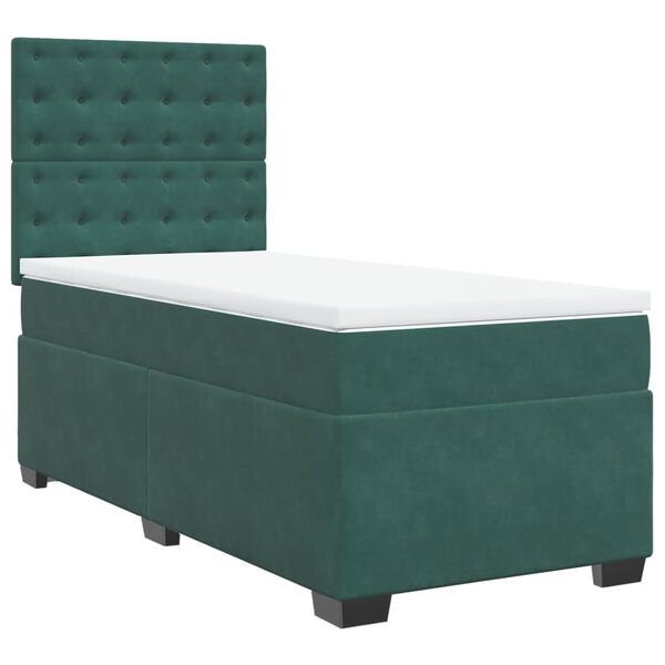 vidaXL Sommier &agrave; lattes de lit et matelas Vert fonc&eacute; 80x200 cm Velours