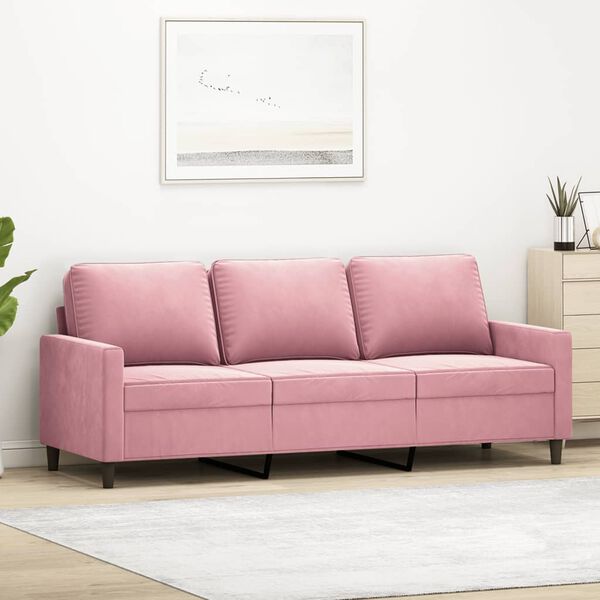 vidaXL Canap&eacute; &agrave; 3 places Rose 180 cm Velours