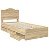 vidaXL Cadre de lit Ch&ecirc;ne Sonoma 90 x 200 cm Bois Ing&eacute;nierie