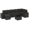 vidaXL Salon de jardin 8 pcs avec coussins noir r&eacute;sine tress&eacute;e