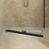 vidaXL Drain de Douche avec Couverture en Verre Noir 90 cm