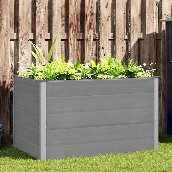 vidaXL Lit sur&eacute;lev&eacute; de jardin WPC 150x100x91 cm Gris