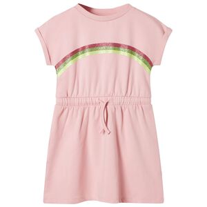 Robe pour enfants avec cordon de serrage rose clair 116