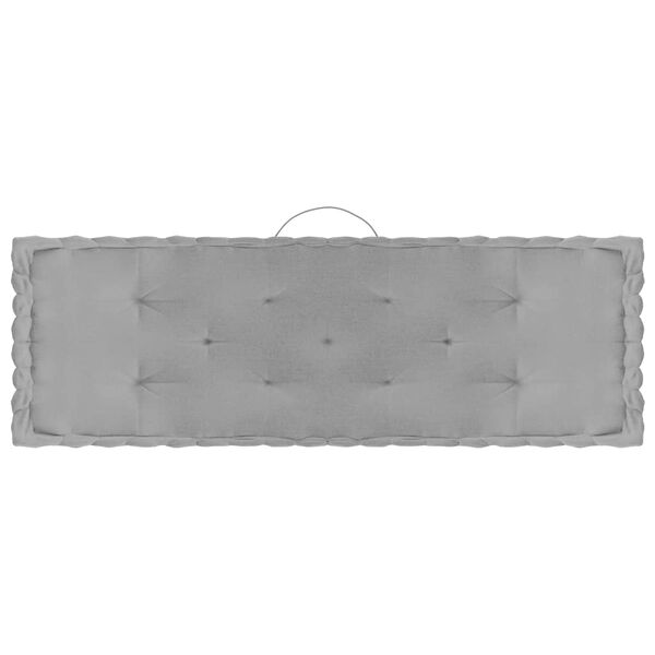 vidaXL Coussins de plancher de palette lot de 4 Gris Coton