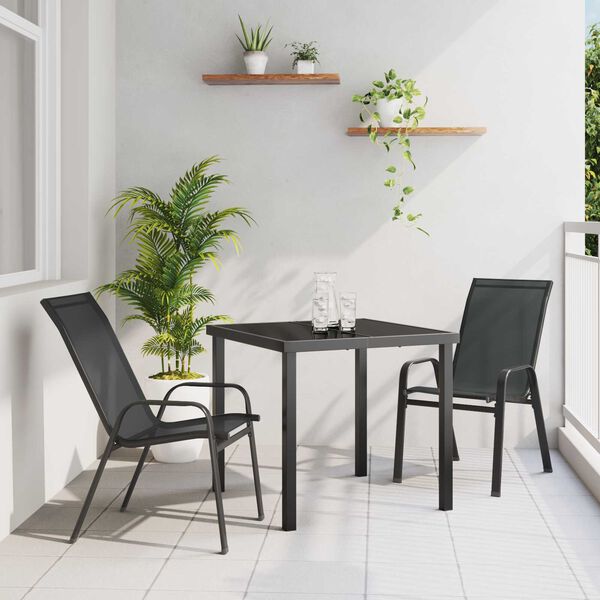 vidaXL Ensemble de salle à manger pour jardin 5 pcs Noir