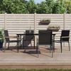 vidaXL Ensemble à manger de jardin 5 pcs noir textilène et acier
