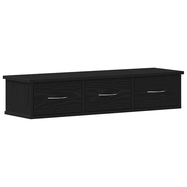 vidaXL Armoire murale ch&ecirc;ne noir 88x26x18,5 cm bois d'ing&eacute;nierie