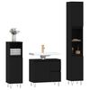vidaXL Ensemble de meubles salle de bain 3 pcs noir bois d'ing&eacute;nierie