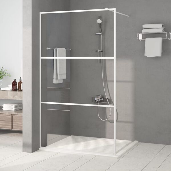 vidaXL Paroi de douche Blanc 115x195 cm Verre ESG transparent