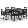 vidaXL Ensemble &agrave; manger d'ext&eacute;rieur 7 pcs Rotin PVC Noir