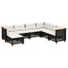 vidaXL Salon de jardin 7 pcs avec coussins noir r&eacute;sine tress&eacute;e