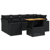vidaXL Salon de jardin 7 pcs avec coussins noir r&eacute;sine tress&eacute;e