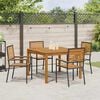 vidaXL Ensemble de salle à manger pour jardin 5 pcs Noir Poly rotin