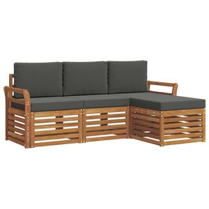 vidaXL Ensemble de canap&eacute;s d'ext&eacute;rieur 4 pc Naturel et Anthracite