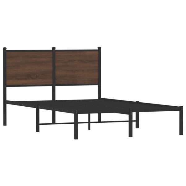 vidaXL Cadre de lit en métal sans matelas chêne marron 120x190 cm