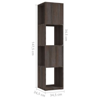 vidaXL Armoire rotative Gris/chêne Sonoma 34,5x34,5x147,5 cm