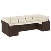 vidaXL Salon de jardin avec coussins 7 pcs marron r&eacute;sine tress&eacute;e