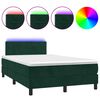 vidaXL Sommier &agrave; lattes de lit avec matelas LED vert fonc&eacute; 120x190 cm