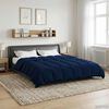 vidaXL Duvet complet toute l'ann&eacute;e Bleu fonc&eacute; 200 x 240 cm Microfibre