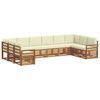 vidaXL Ensemble de canap&eacute; d'angle avec coussin 10 pcs Naturel et Cr&egrave;me