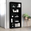 vidaXL Biblioth&egrave;que &agrave; 5 niveaux Noir 80x24x175 cm Bois d&rsquo;ing&eacute;nierie