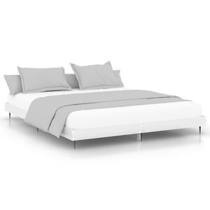 vidaXL Cadre de lit sans matelas blanc brillant 180x200 cm