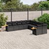 vidaXL Salon de jardin 10 pcs avec coussins noir r&eacute;sine tress&eacute;e