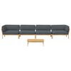 vidaXL Ensemble de Canap&eacute;s Uni 5 pcs Anthracite Bois d'Acacia Massif
