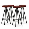 vidaXL Ensemble de bar 5 pcs Bois massif recyclé et cuir véritable