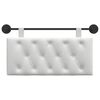 vidaXL T&ecirc;te de lit suspendue Montage mural Blanc 100 x 55 x 7 cm tissu