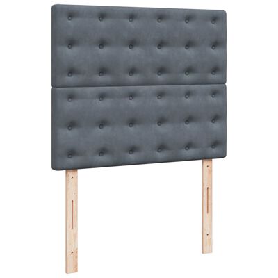 vidaXL Sommier à lattes de lit et matelas gris foncé 120x190cm velours