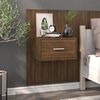 vidaXL Table de chevet murale Ch&ecirc;ne marron