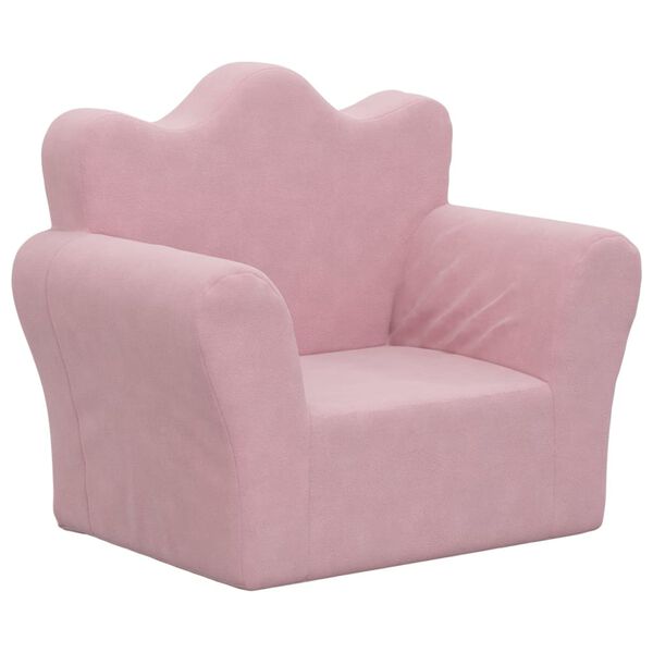 vidaXL Canap&eacute; pour enfants Rose Peluche douce