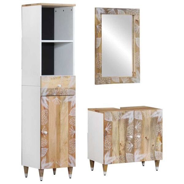vidaXL Ensemble de meubles de salle de bain 3 pcs bois manguier massif