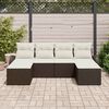 vidaXL Ensemble de Canap&eacute;s 6 pcs Marron et blanc polyrotin