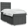 vidaXL Sommier &agrave; lattes de lit et matelas Gris fonc&eacute; 90x190 cm Tissu