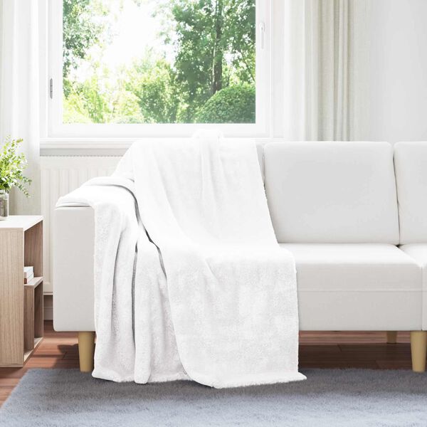 vidaXL Jet&eacute; Blanc 130 x 150 cm Toison
