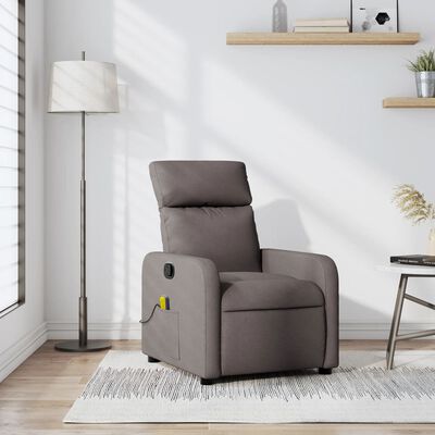 vidaXL Fauteuil de massage inclinable Taupe Tissu