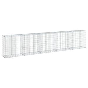 vidaXL Panier gabion avec couvercle 500x50x100 cm fer galvanis&eacute;