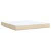 vidaXL Sommier &agrave; lattes de lit avec matelas Cr&egrave;me 180x200 cm Tissu