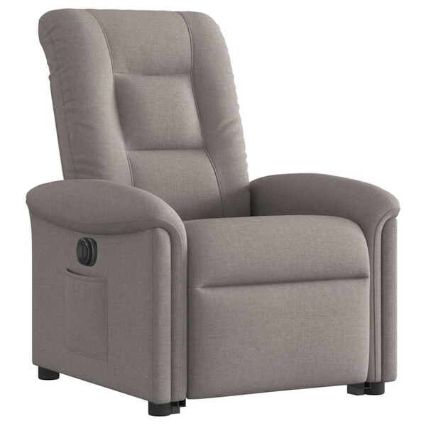 vidaXL Fauteuil inclinable &eacute;lectrique taupe tissu