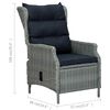 vidaXL Chaise inclinable de jardin coussins R&eacute;sine tress&eacute;e Gris clair