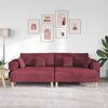 vidaXL Canap&eacute; avec coussin 3 pcs Bordeaux tissu