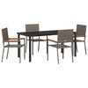vidaXL Ensemble de salle &agrave; manger pour jardin 5 pcs Gris polyrotin