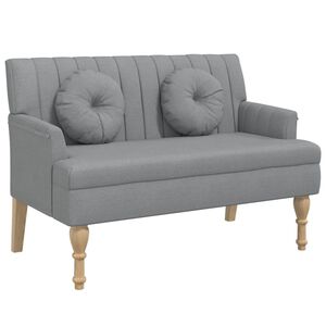 vidaXL Banc avec coussins gris clair 113x64,5x75,5 cm tissu